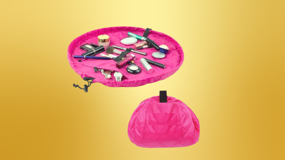 Revolutionize Your Makeup Organization with the Lay-n-Go Cosmo Drawstring Cosmetic Bag
