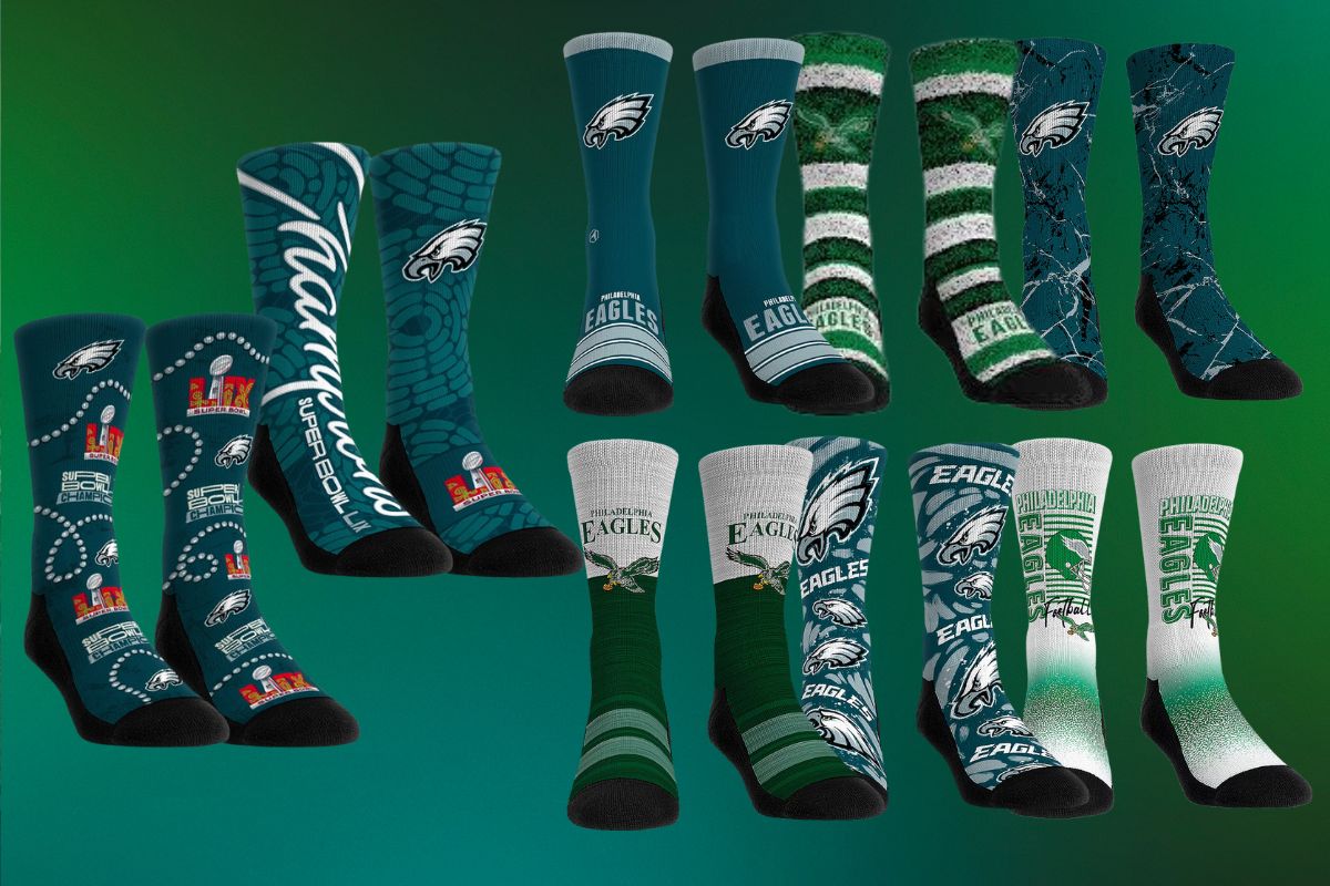 Rep Your Team in Style: Philadelphia Eagles Rock Em Unisex Throwback Jersey Crew Socks