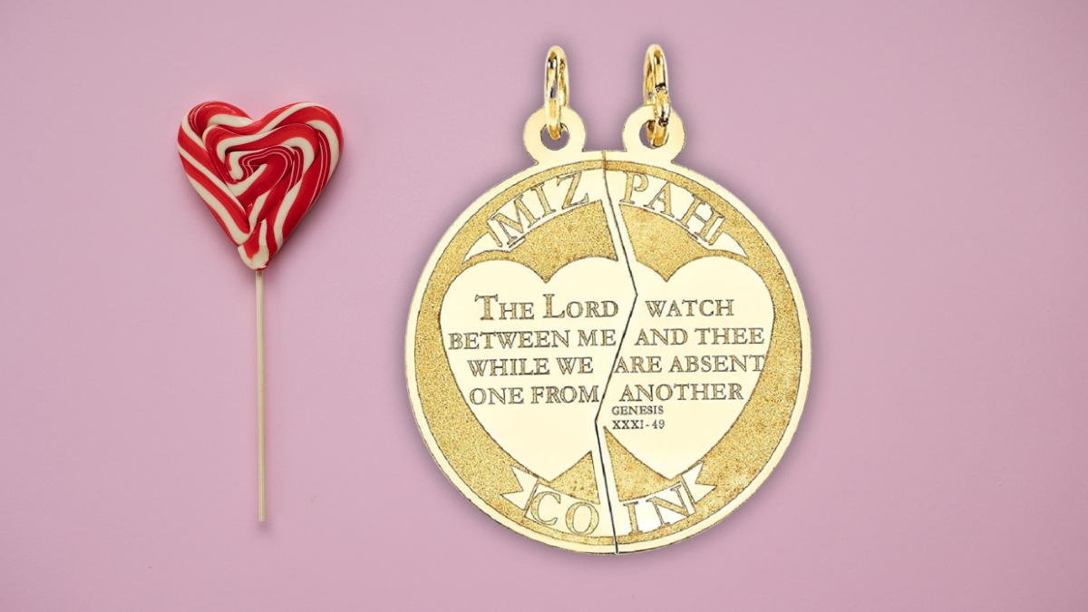 IceCarats 14K Gold Mizpah Coin Pendant for Connection and Meaning