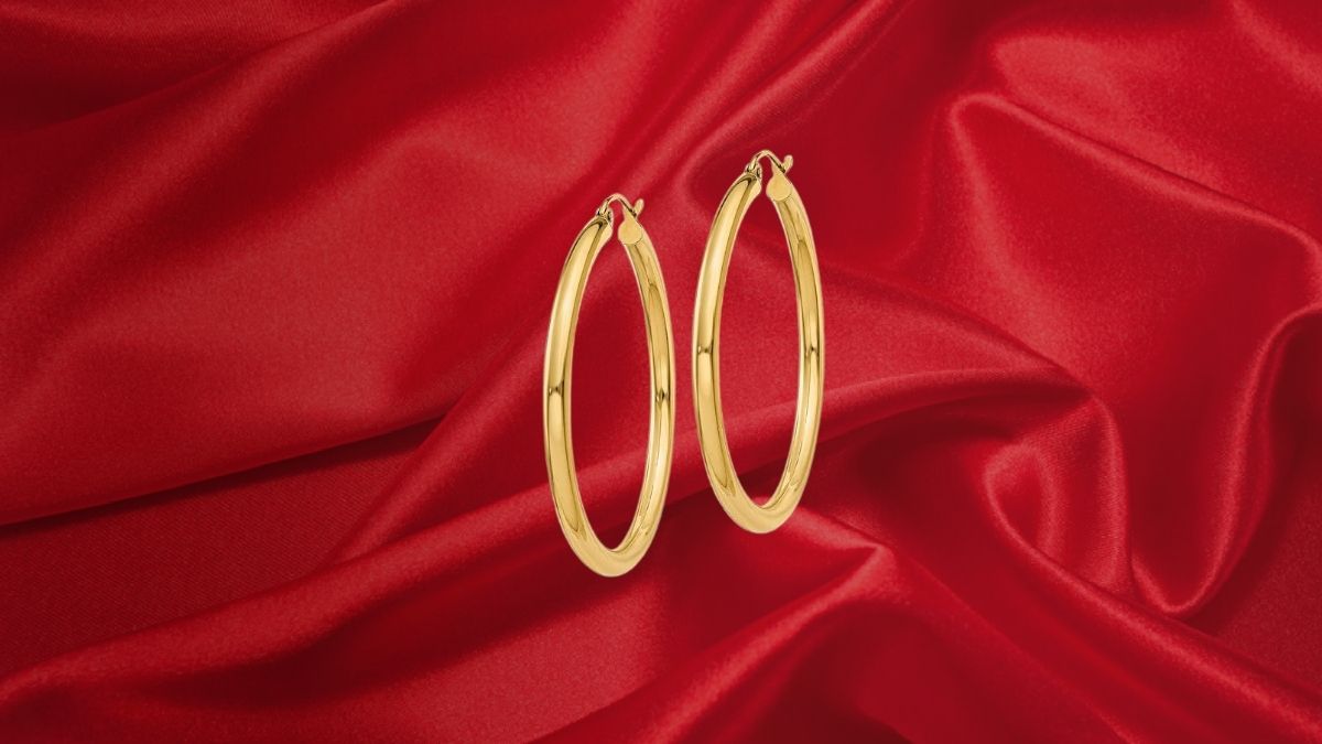 Timeless Elegance: 14K Yellow Gold Classic Round Hoop Earrings for Women