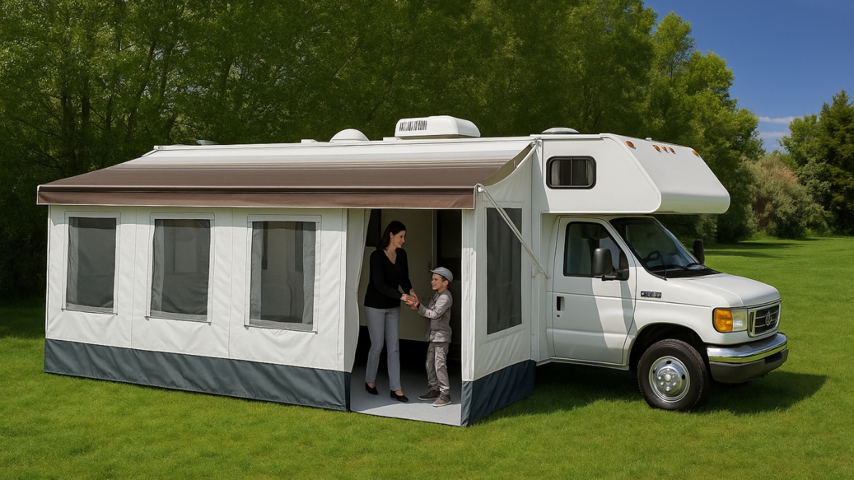 This RV Awning Room 18-19 Foot Upgrade Totally Changes Campsite Comfort