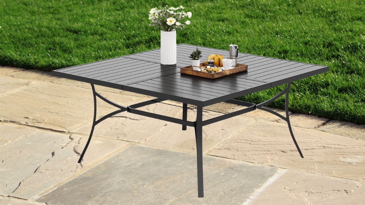 Square Metal Outdoor Dining Table