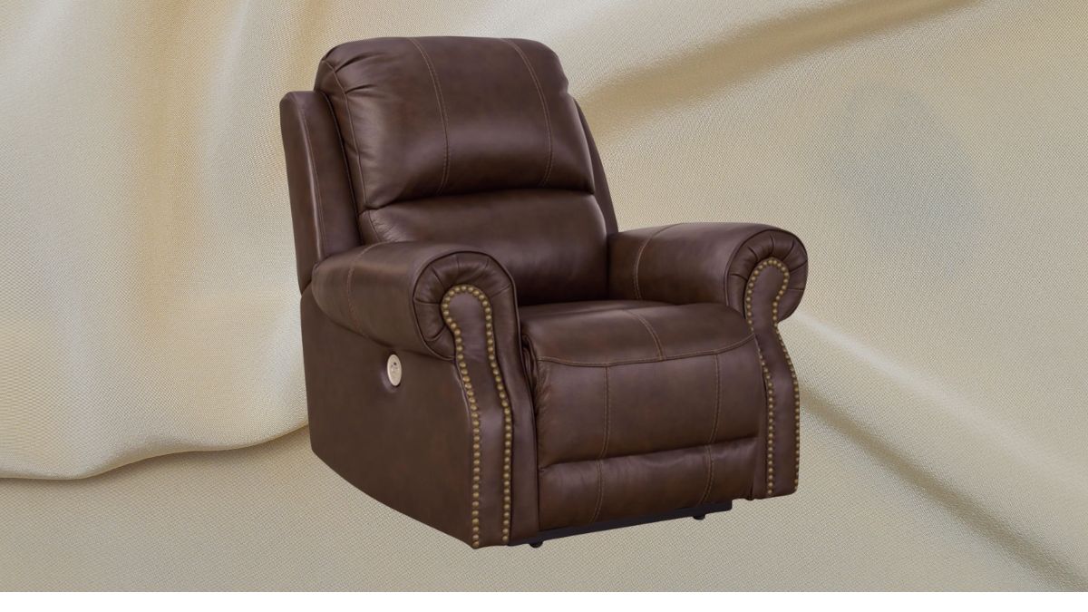 Signature Design by Ashley Freyeburg Classic Leather Match Upholstered Power Recliner