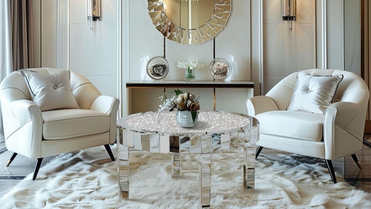 Artloge Round Mirrored Coffee Table