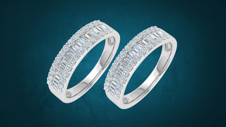Elegant 1/2 Carat Baguette and Round Diamond Wedding Band in 10K White Gold: A Complete Guide