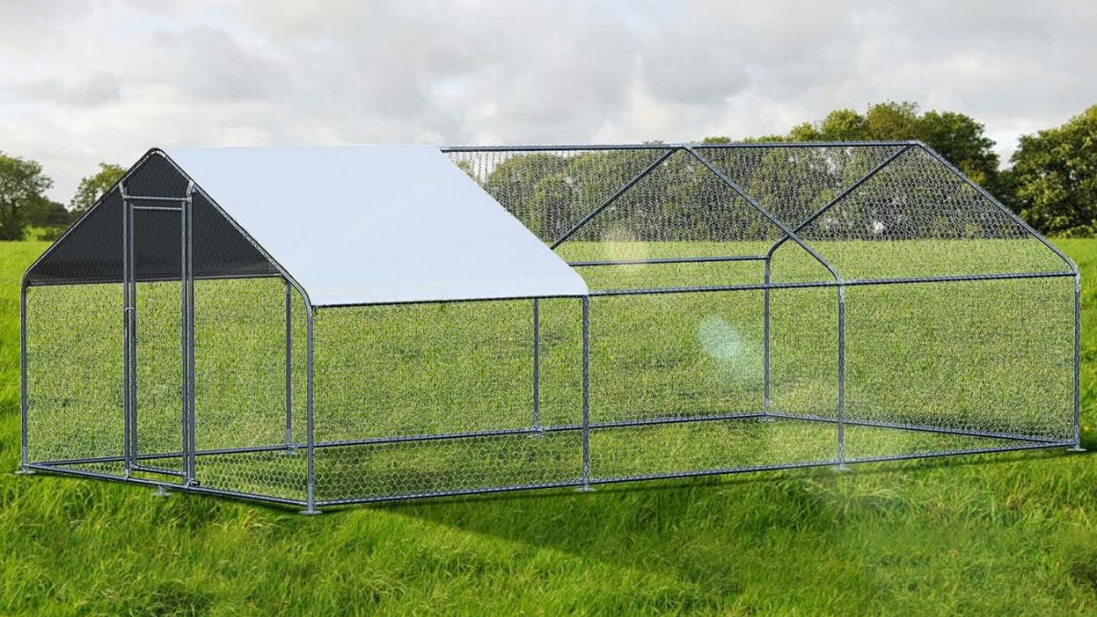 Chicken Coop Large Metal Chicken House Pen Outdoor