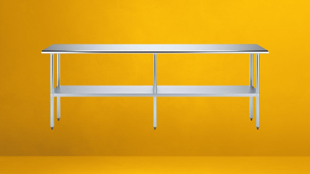 AmGood 14 in. x 96 in. Stainless Steel Work Table