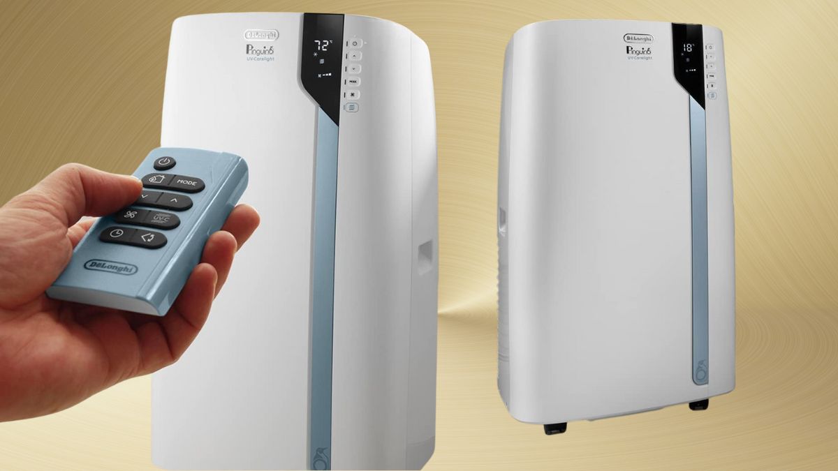 De'Longhi PACEX390UVcare-6AL WH PAC Portable Air Conditioner, Dehumidifier, Fan & UV-Carelight