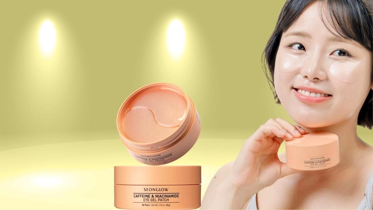 SEONGLOW Caffeine Under Eye Patches: 30 Pairs Korean Hydrogel Eye Masks for Dark Circles Puffiness Relief with Niacinamide Hyaluronic Acid - Undereye...