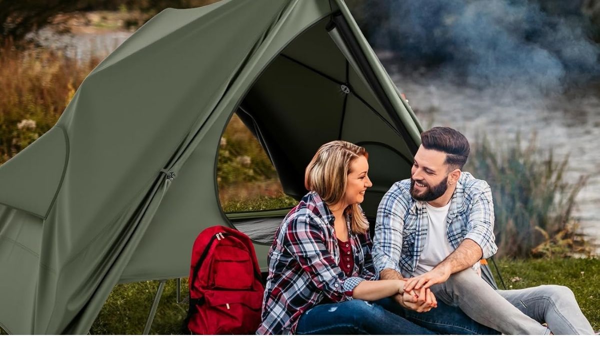 GYMAX 2-Person Camping Cot Tent: Perfect Elevated Camping Solution
