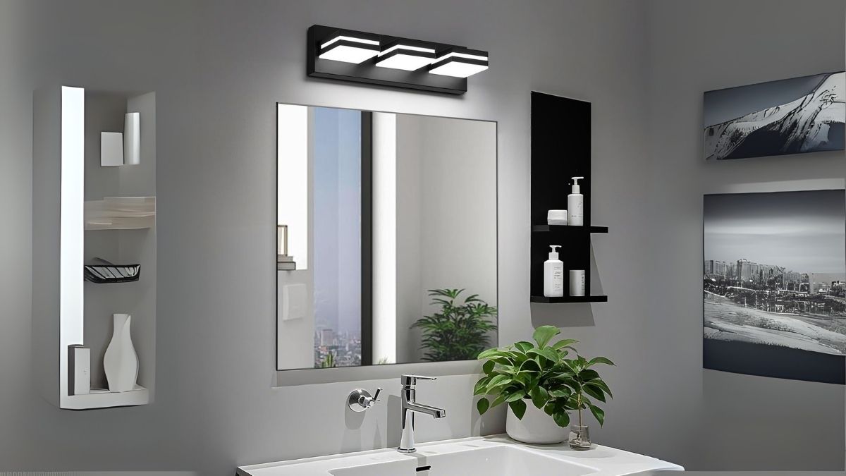 JZEKVN Modern LED Bathroom Lights Fixtures: 3-Light, 6000K Brilliance in 16 Inches
