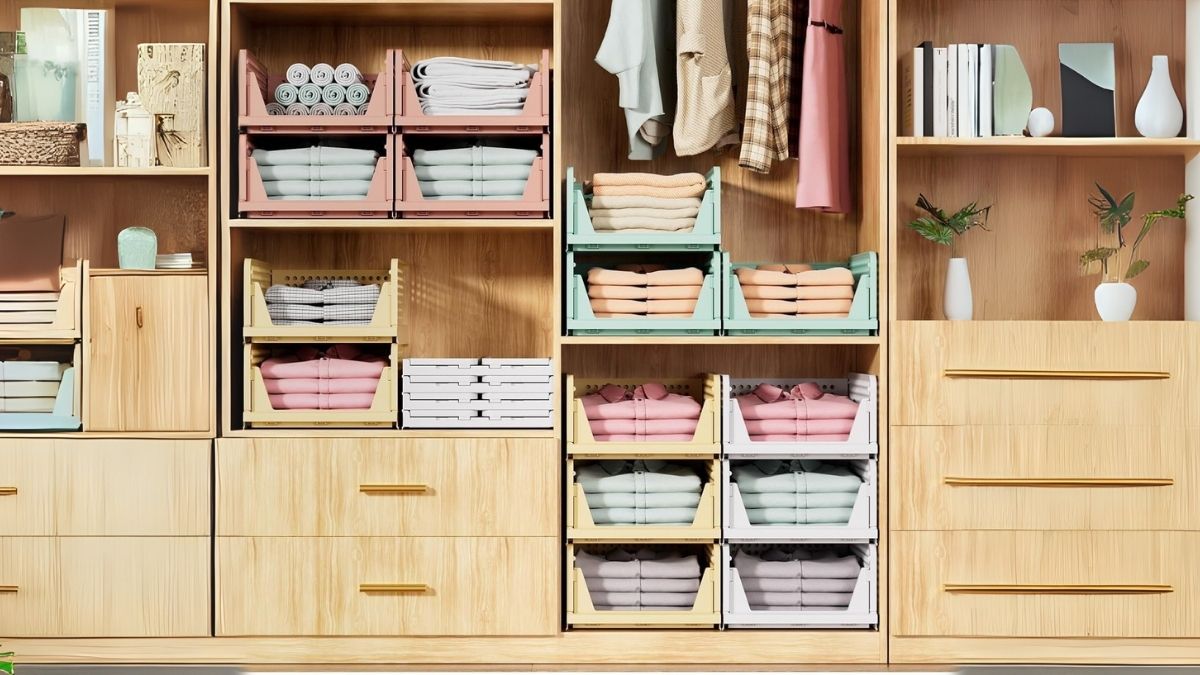 SNSLXH 5 Pack Stackable Closet Storage Basket: Smarter Way to Organize Your Home