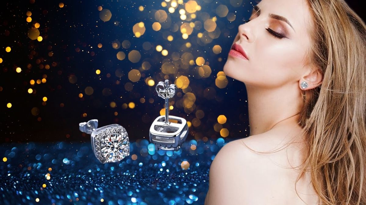 Diamond Stud Earrings for Women 2025 Trendy 925 Sterling Silver Hypoallergenic Earrings Wedding Earrings Jewelry for Brides