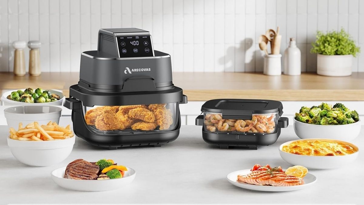 Arecovas 4-in-1 Portable Glass Air Fryer: Revolutionary Glass Design Meets Versatile Cooking