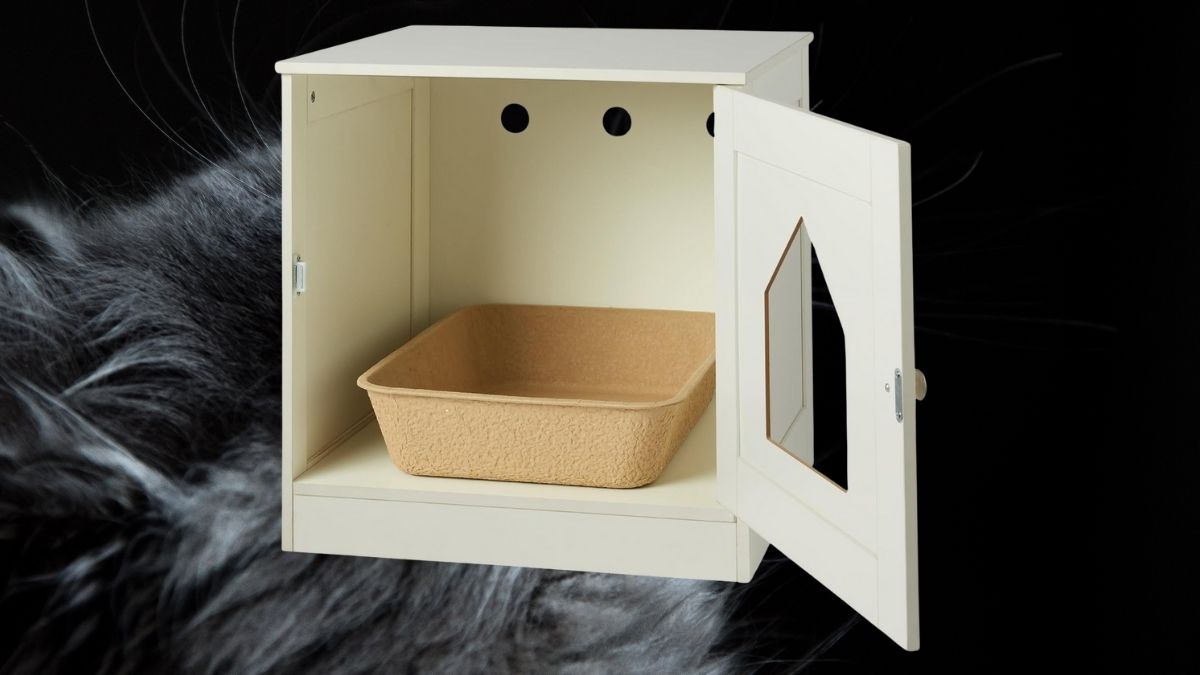 Amazon Basics Furniture-Style Litter Box Enclosure (White)