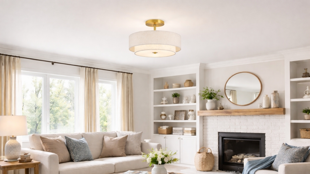 What Makes the CALOKES 16″ Double Drum Fabric Ceiling Light a Smart Choice