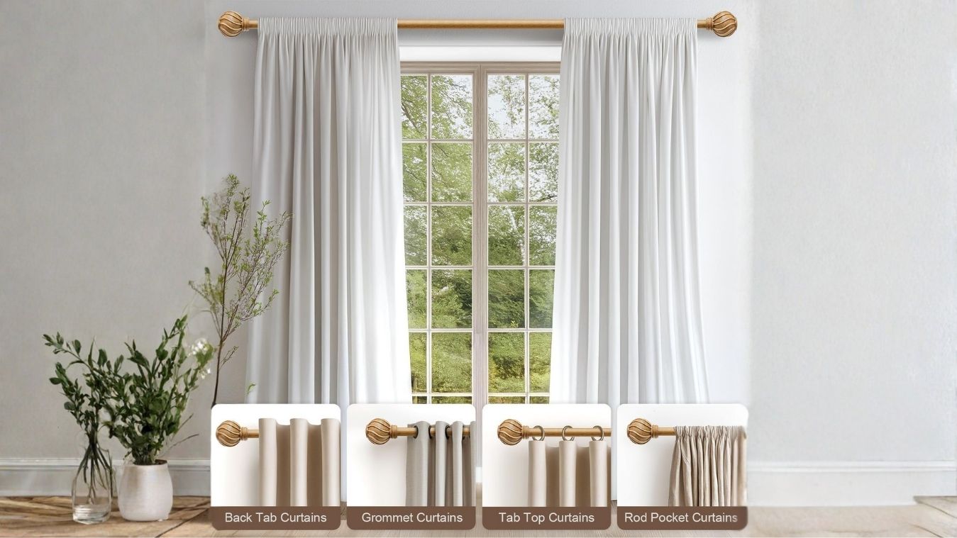 Lootkell Natural Wood Curtain Rods: Adjustable Style That Elevates Every Window