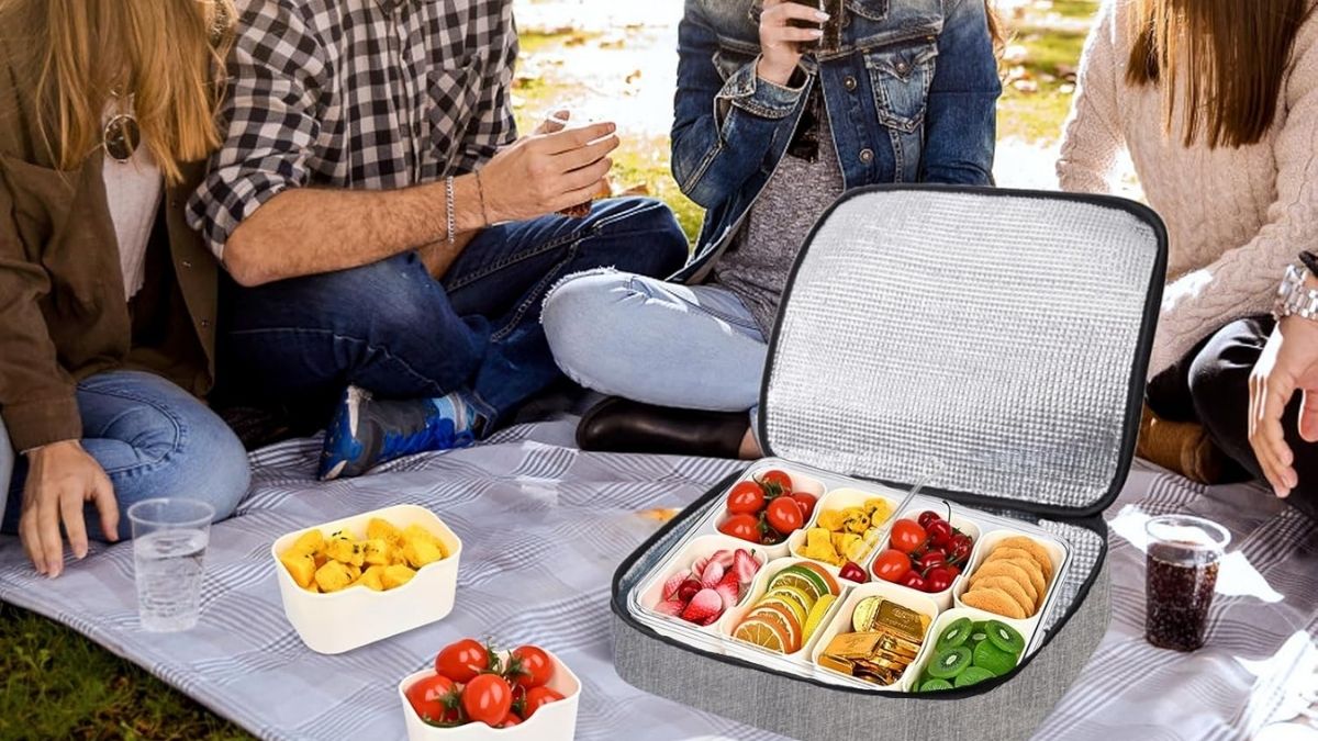 Linn’sCollection 8-Compartment Divided Serving Tray: A Smart Snackle Box for Organized Living