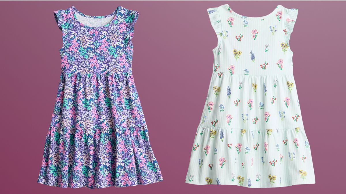 Girls 4-12 Jumping Beans® Flutter Sleeve Dress for Effortless Everyday Comfort and Style