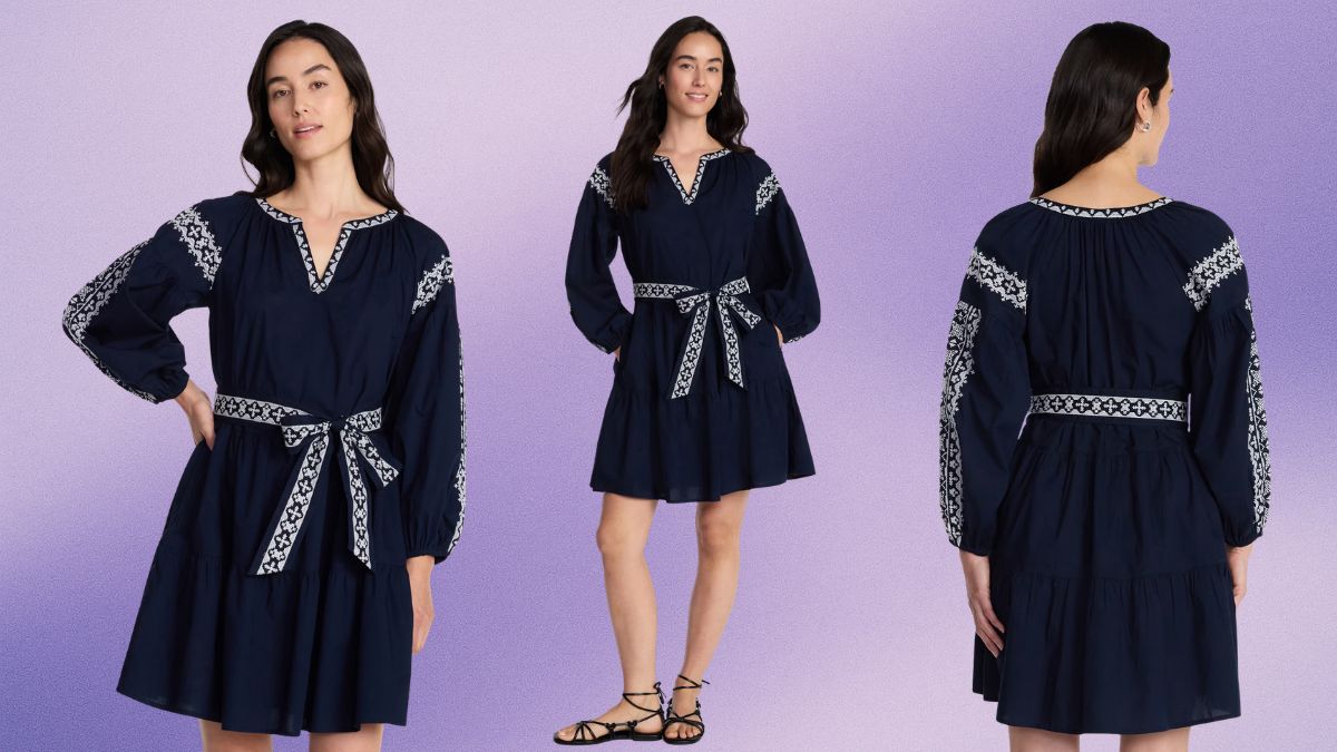 The Time and Tru Embroidered Cotton Mini Dress Combines Comfort, Style, and Everyday Versatility 